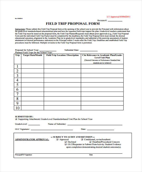 workshop field trip proposal form